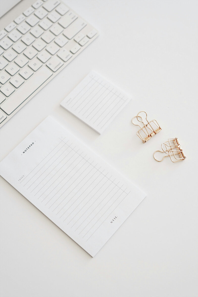 Notepad on desk