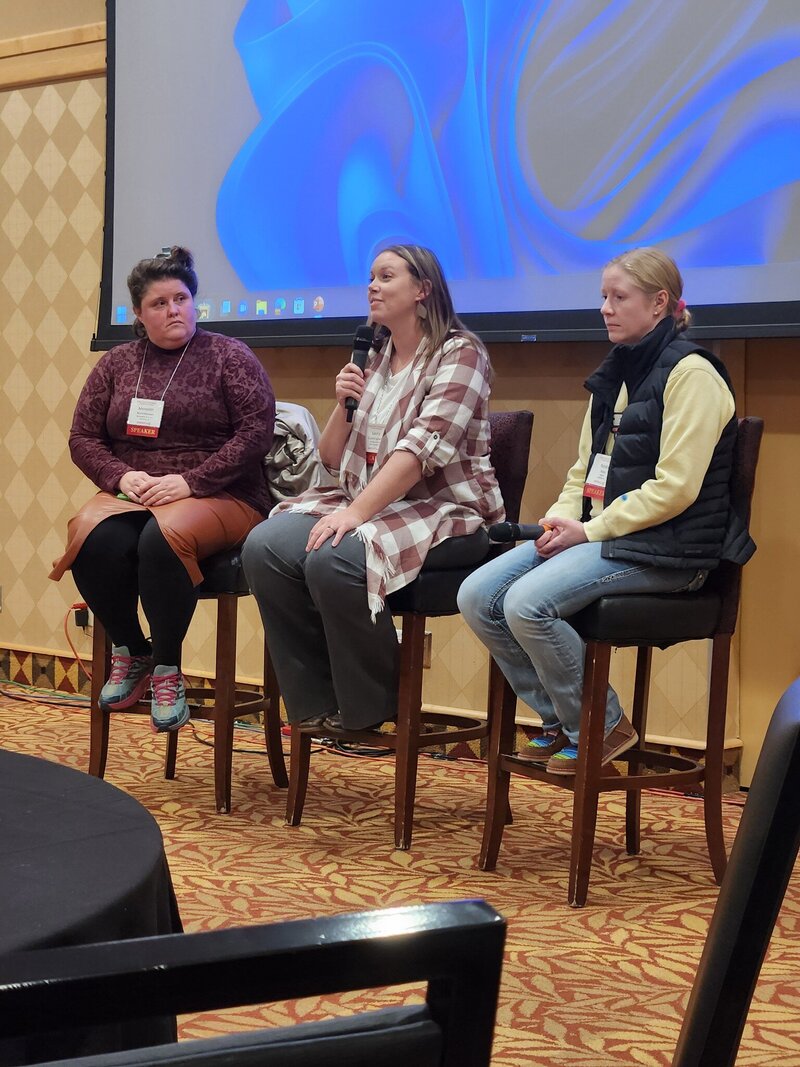 Cattle farmer speaking at conference panel