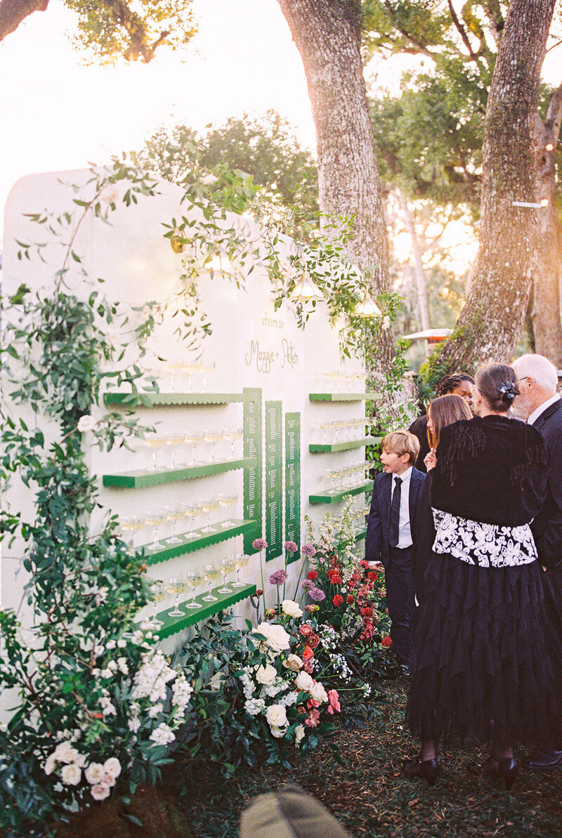 Personalized wedding welcome wall with structure Orlando, Tampa, Sarasota Florida