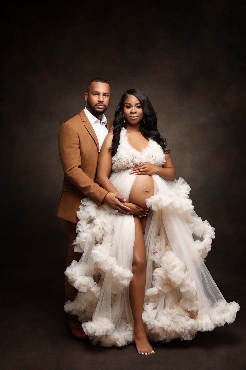 Classic maternity portrait with timeless appeal