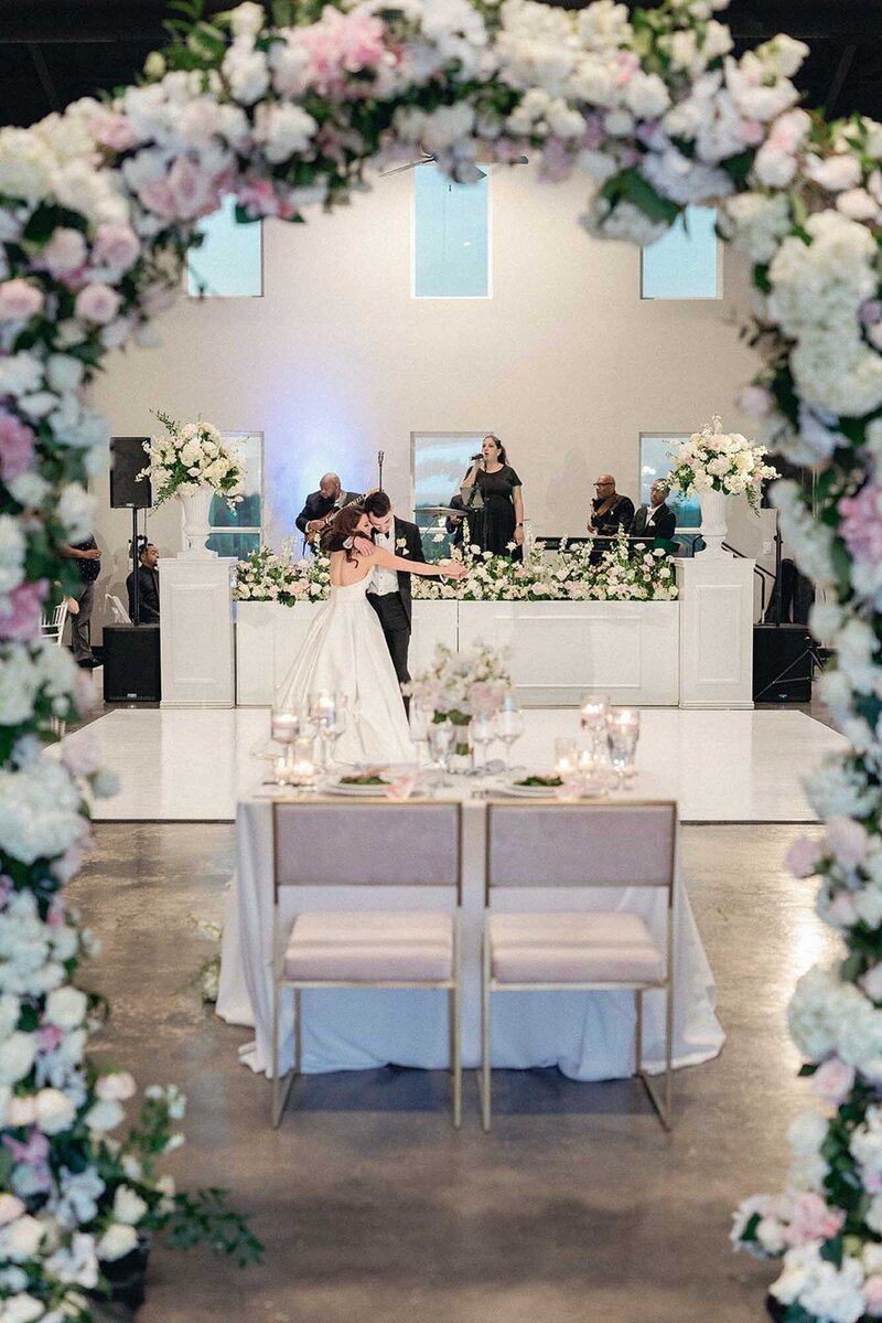 wedding reception with florals in Dallas Forth Worth