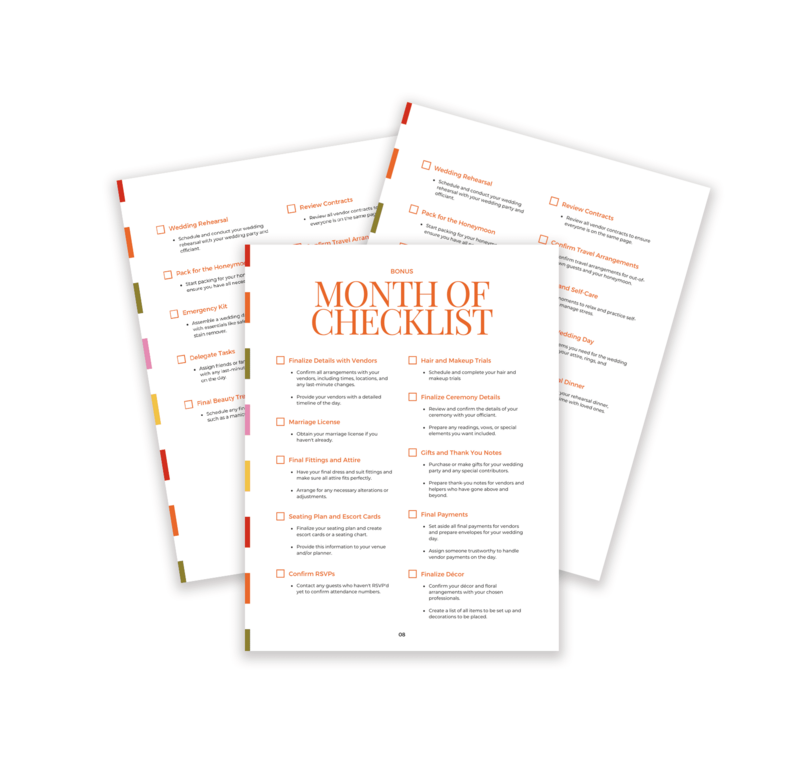 Pages of the Month of Checklist freebie fanned out with a drop shadow