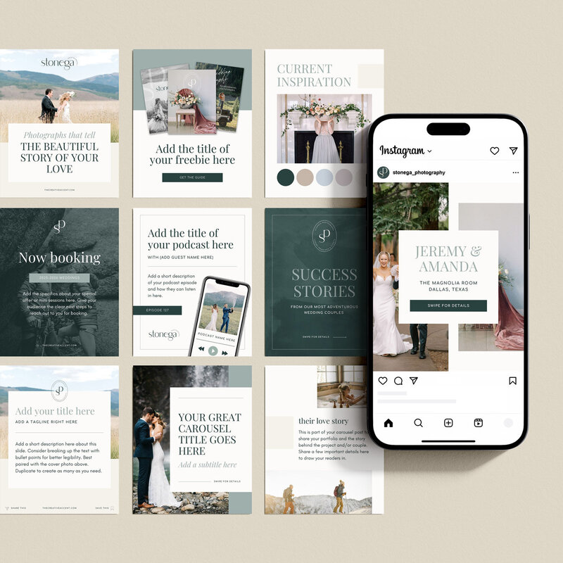 Stonega social media templates for Canva