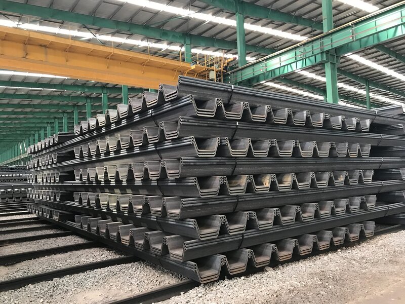 A stack of steel sheet pile by Rubicon Steel Philippines