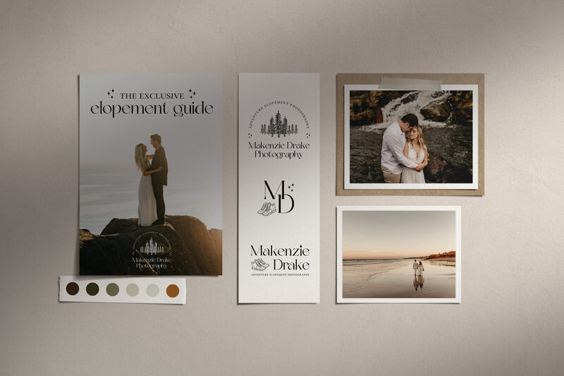 Brand board for a luxury wedding photographer