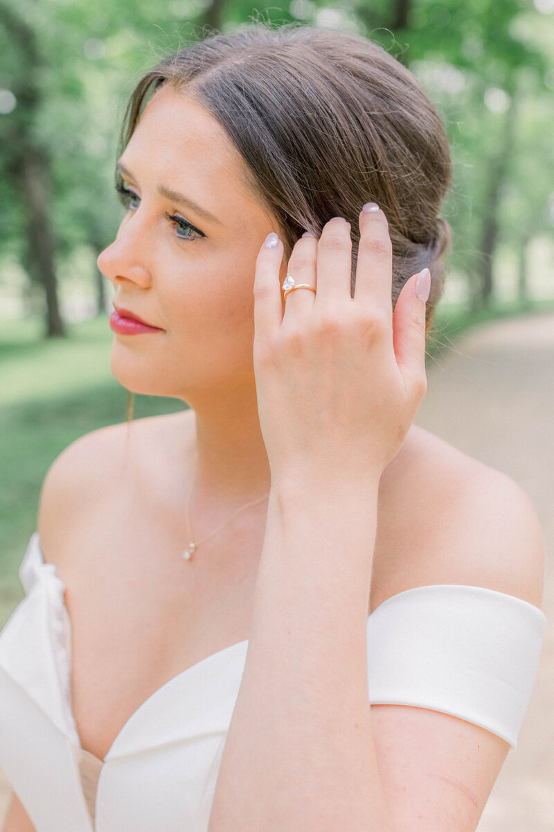 detail shot of the bride