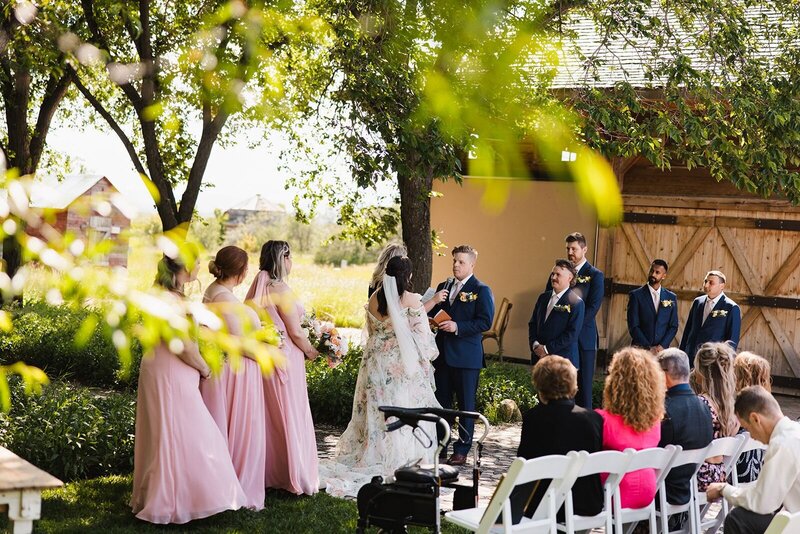 View of a couple getting married.