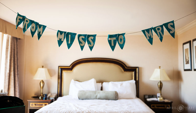 Hotel suite decorated for a bridal getting ready room at the Warwick hotel