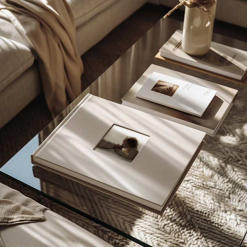 MH Photography studio creates custom heirloom albums for their clients.