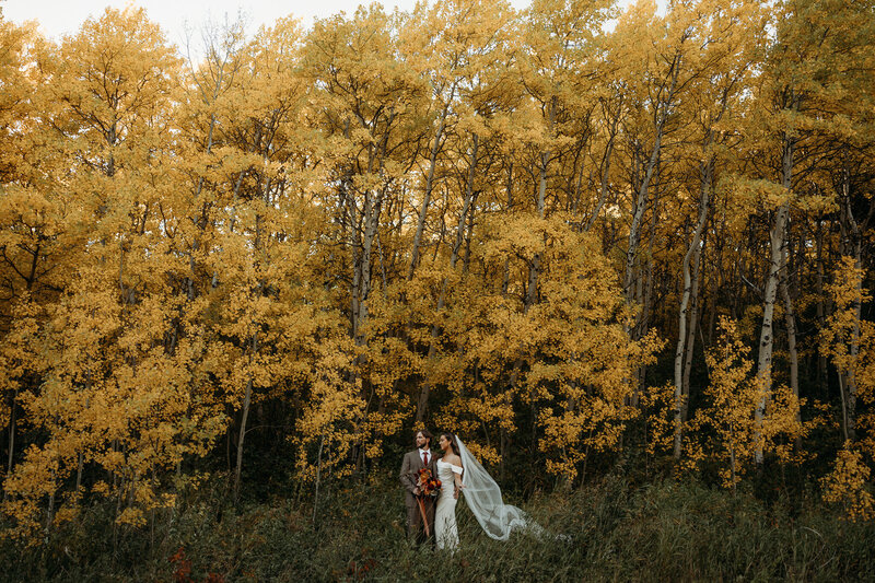 a couple on the edge of a cliff overlooking mountain views with reflective water