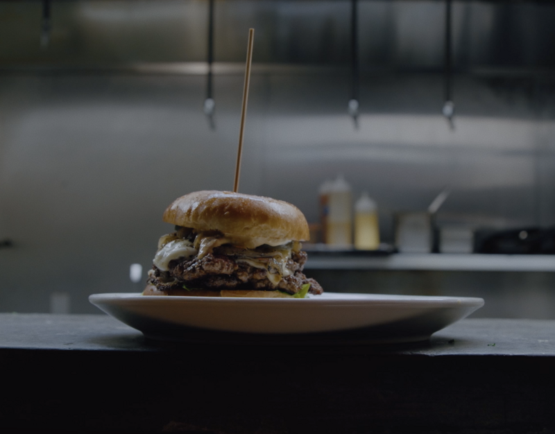 burger on a plate