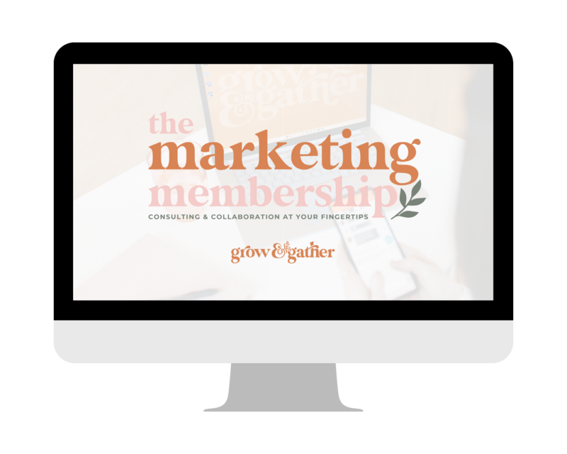 Laptop with grow & gather marketing membership logo