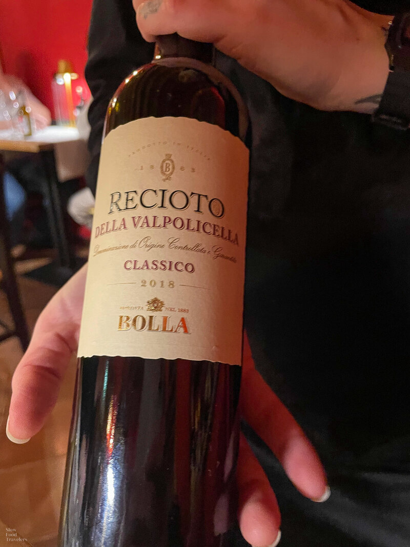 Dessert wine at Osteria il Bertoldo in Verona, Italy
