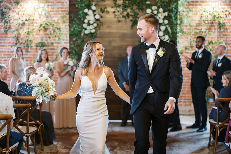 Bride and groom just married at the St Vrain, Longmont wedding venue
