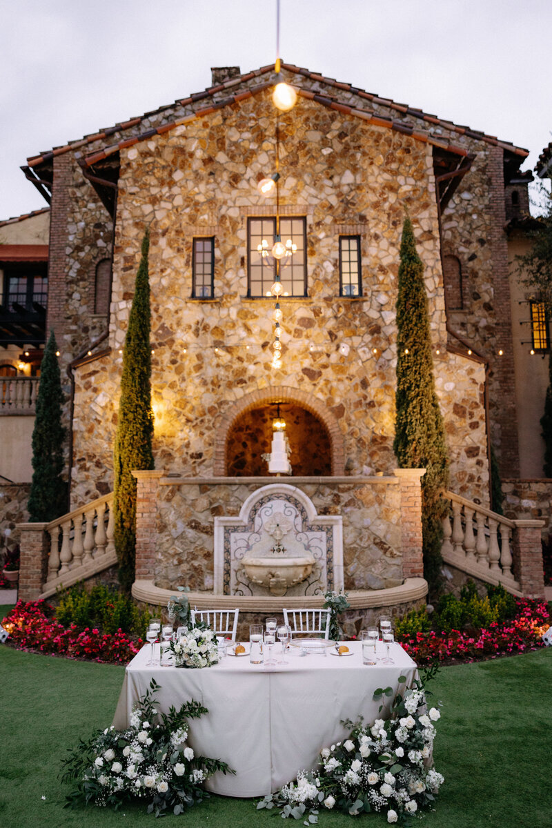 wedding table set up at bella collina wedding florida​