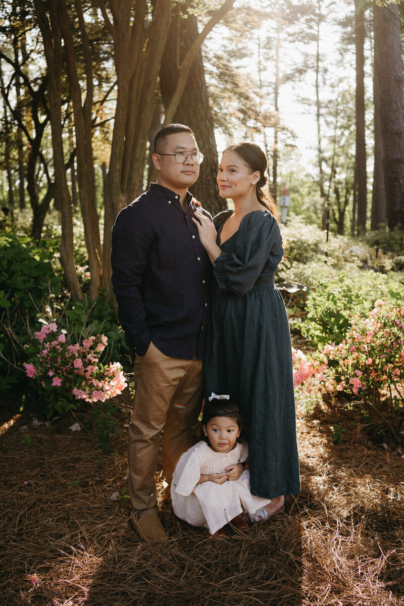 maternity family in a garden