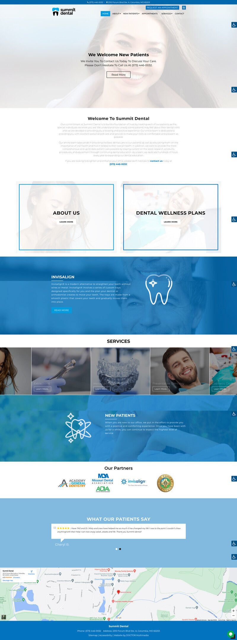 old website design of summit dental