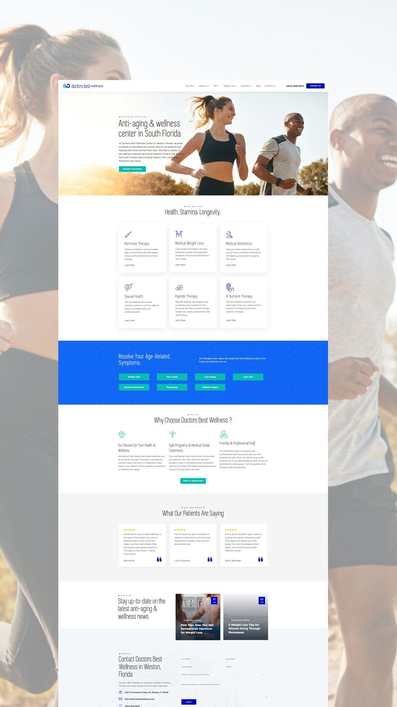 Homepage of functional medicine practice web design