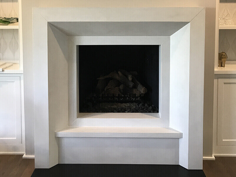 Cast Concrete fireplace surround with no seams