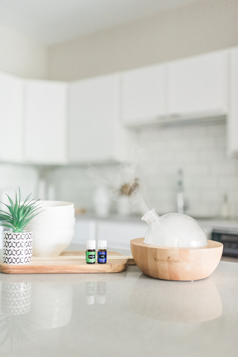 Young Living Aria diffuser with essential oils
