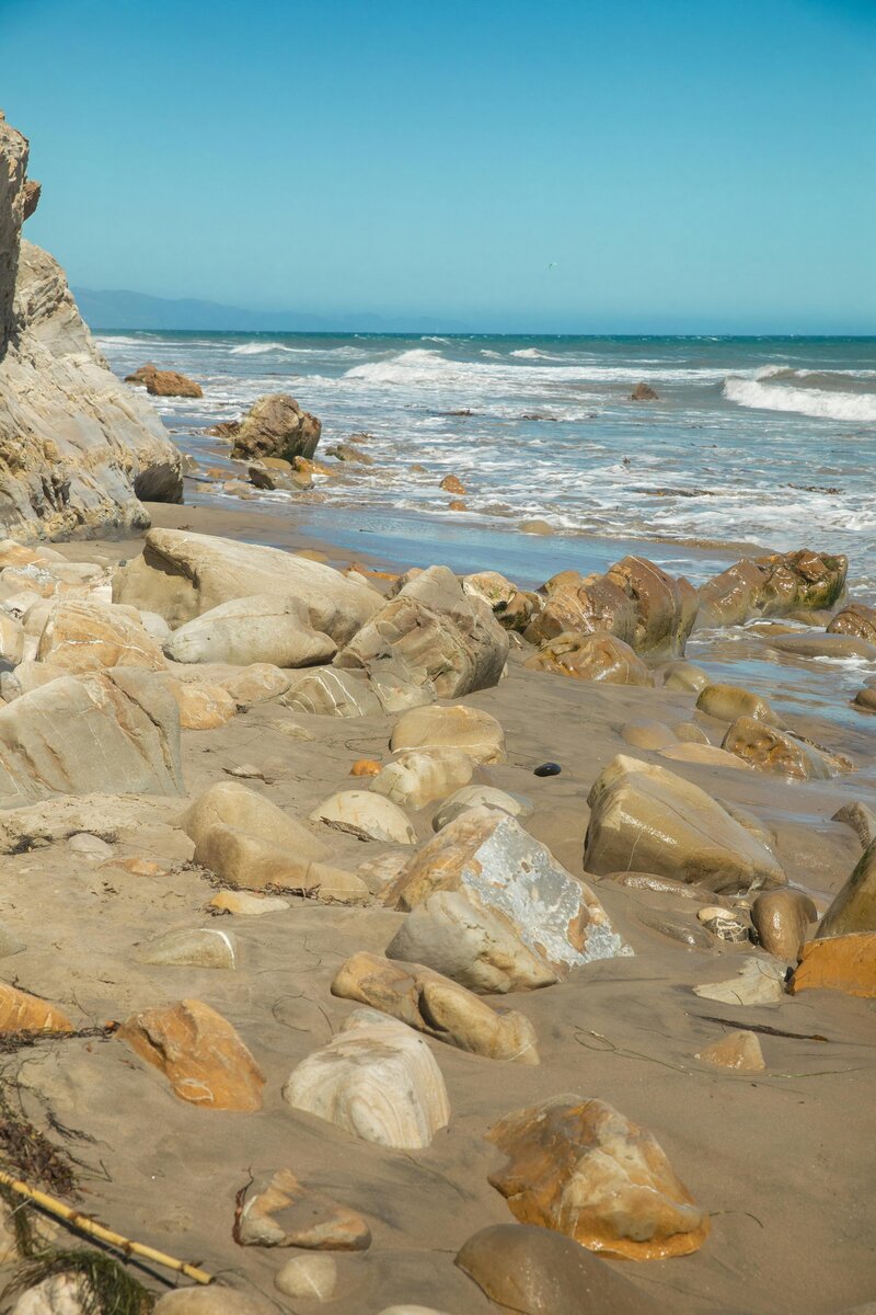 Rocky coastal beachfront