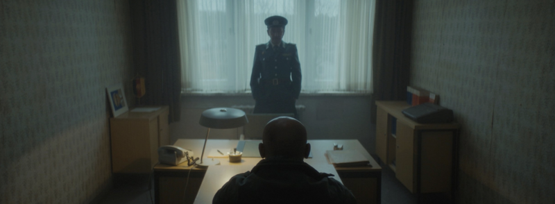 Disney+ original "Sam – A Saxon" film still showing intense police training.