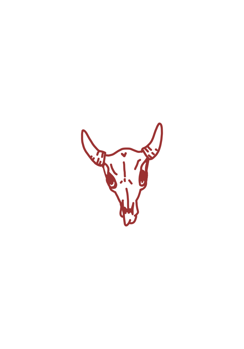 cow skull red