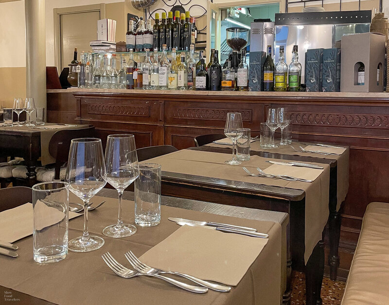 Inside view at Osteria alle Testiere in Venice, Italy