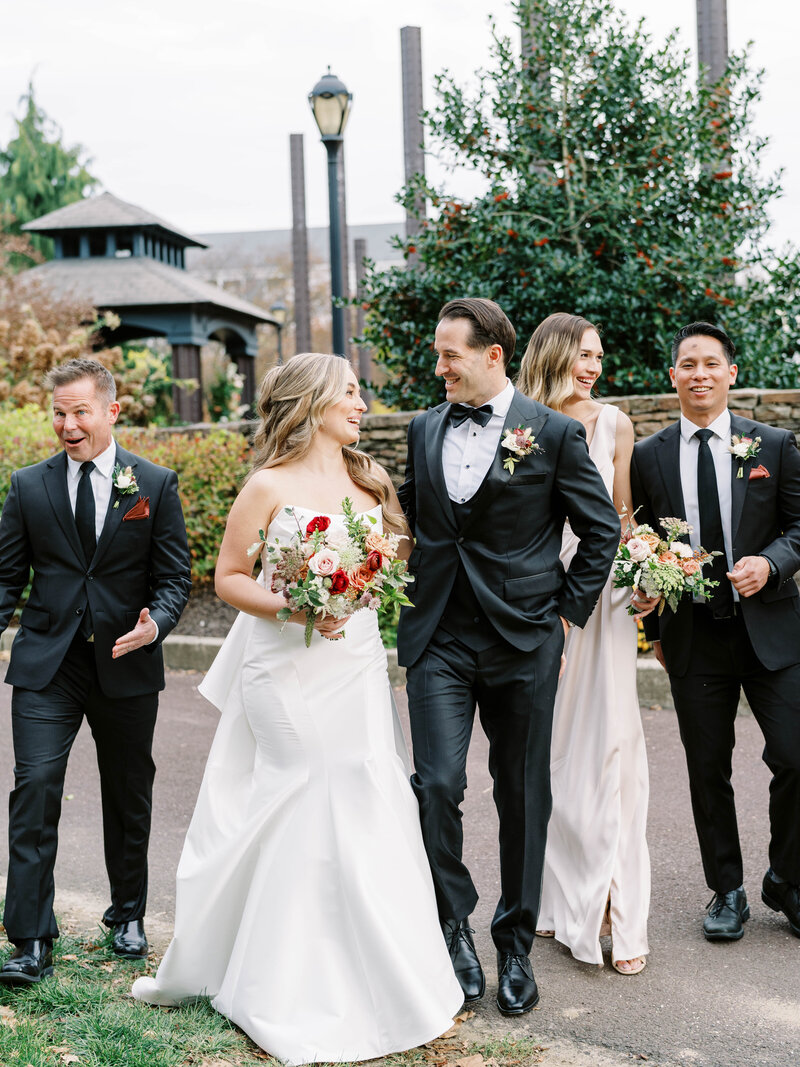 Luxury Philadelphia Photographer Romantic Fall Wedding at Phoenixville Foundry Wedding Party Photos