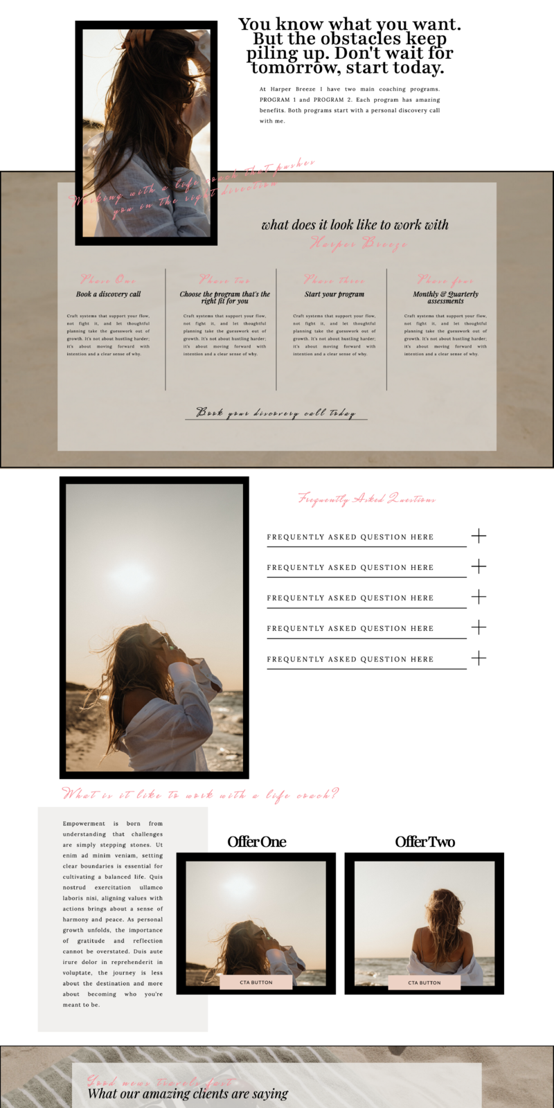 The Harper Breeze Website Template is the perfect starter website template for life coaches, business coaches, holistic coaches, consulting, health coaches, lifestyle entrepreneurs and other creative service providers.
