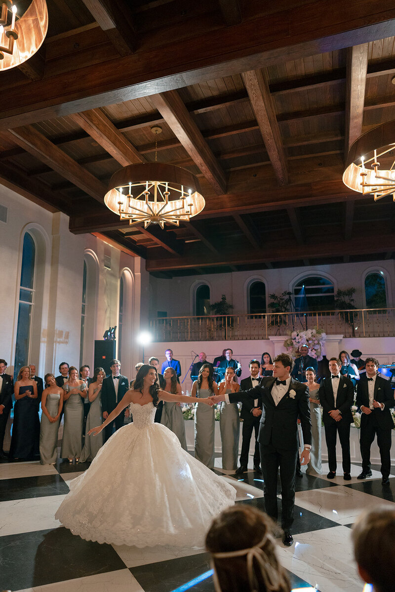 Kaitlyn and Chris’s first dance on the checkered dance floor