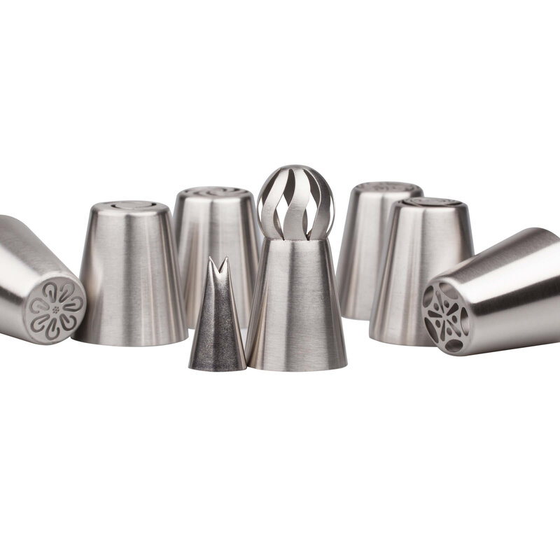 Macro shot of frosting piping tools taken during product branding session in Utah.