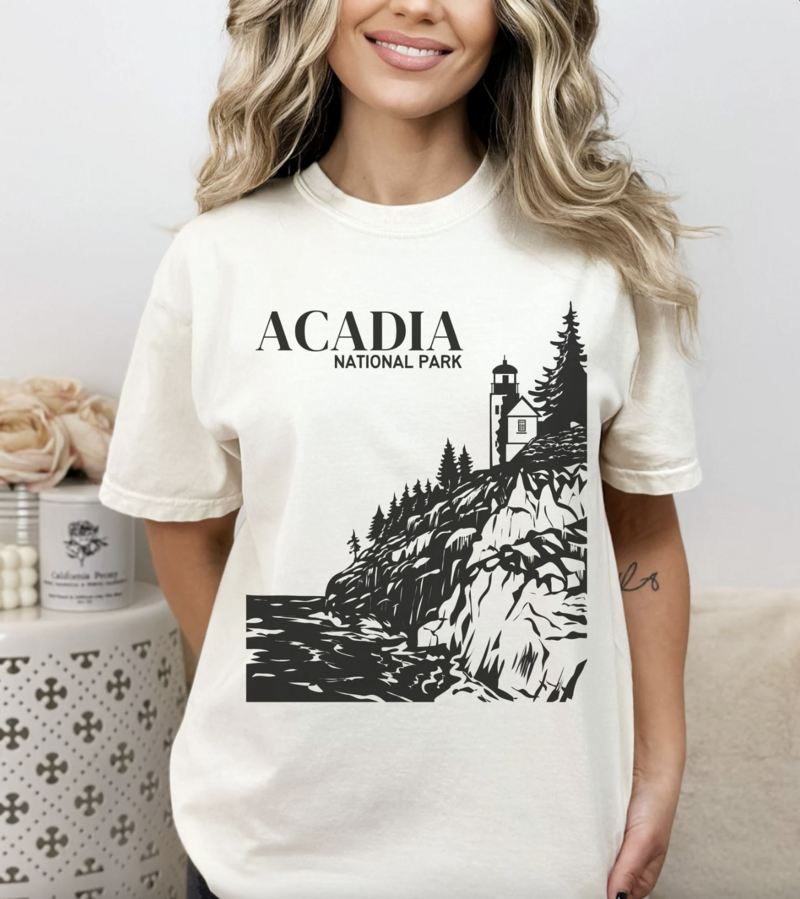 Acadia National Park T Shirt - Ivory