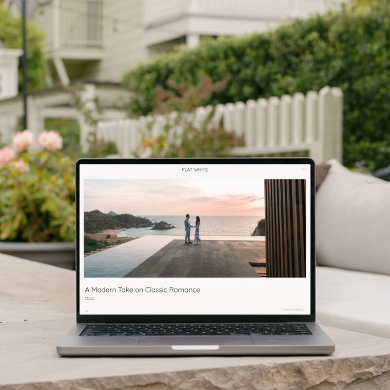 flat white computer mockup by five design house