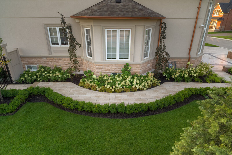 backyards landscaping curved sidewalk stone oakville