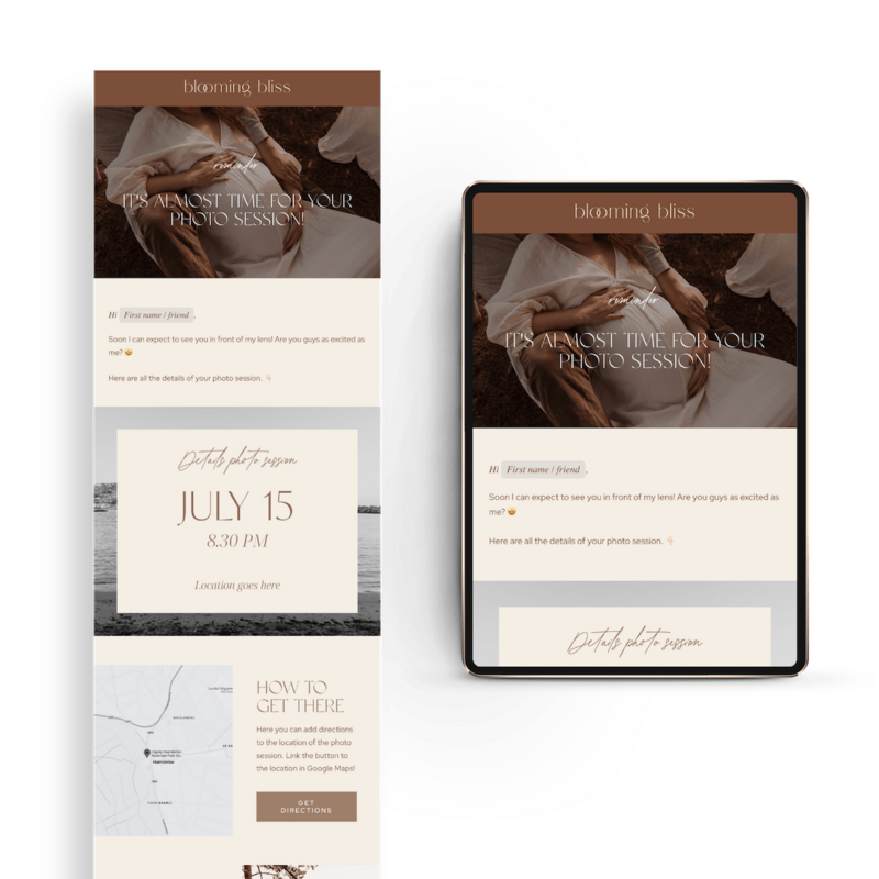 Flodesk email templates voor fotografen