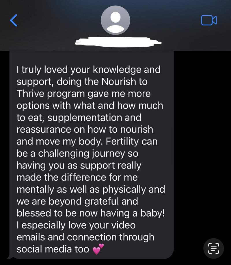 fertility nutrition client