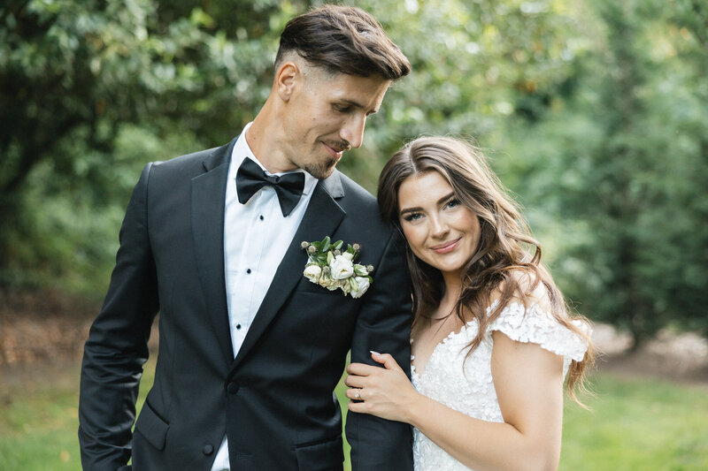 Newlywed couple captured by Arizona wedding photographer.