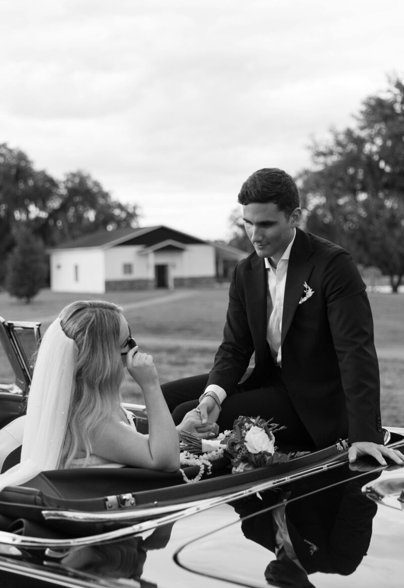 Monochrome wedding shot