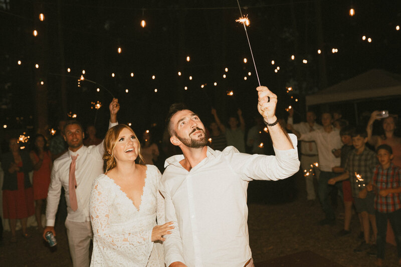 Michigan wedding sparkler exit