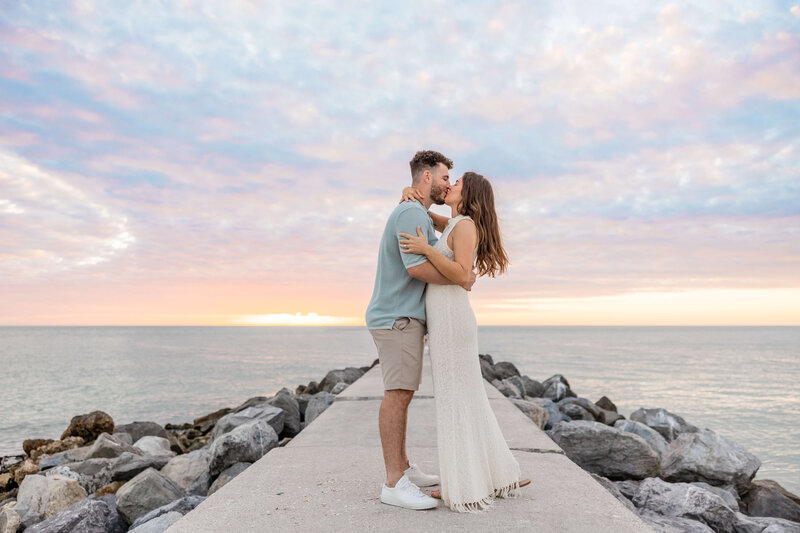 magical light in an engagement photo on Pass-a-Grille beach