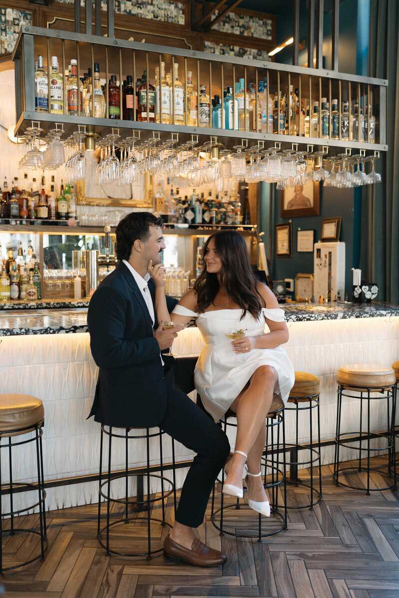 Bar engagement photos