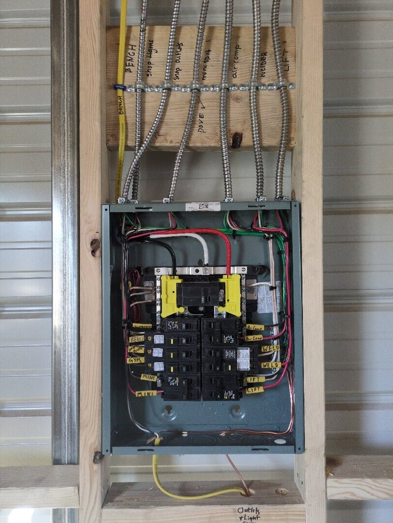 Electric wiring in garage shop in Albuquerque