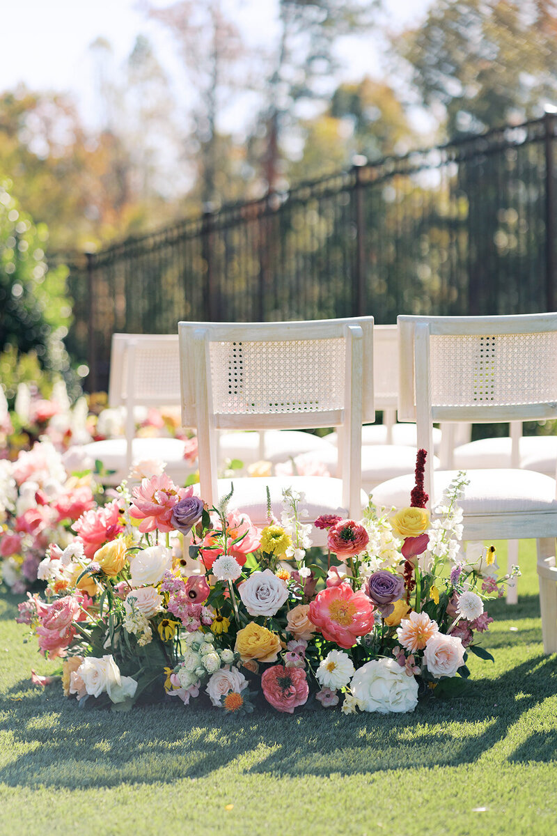 Donovan Manor wedding ceremony florals planned by Bianca Nichole and Co