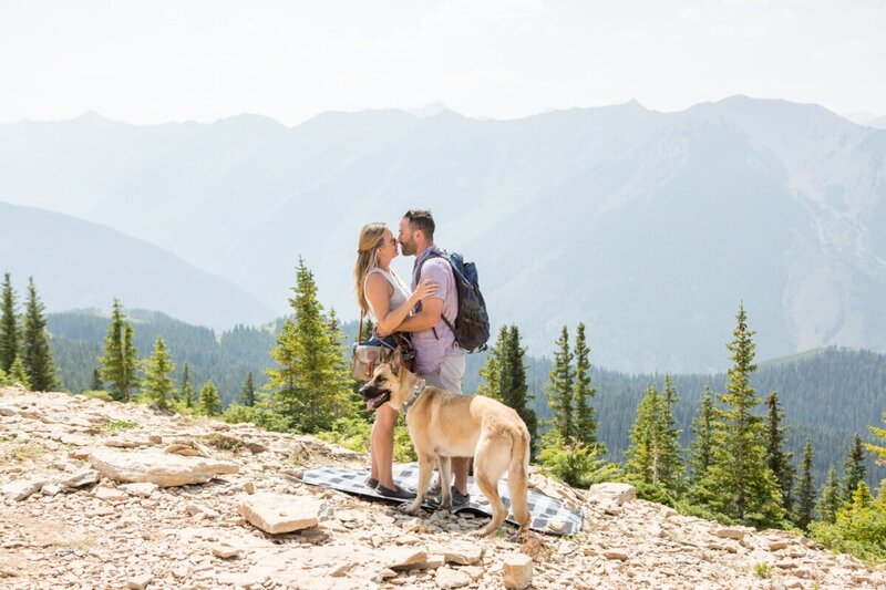 Proposal photographer in Colorado on top of Aspen mountain