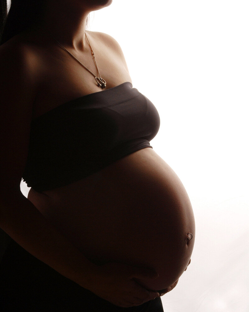 pregnant belly studio portrait