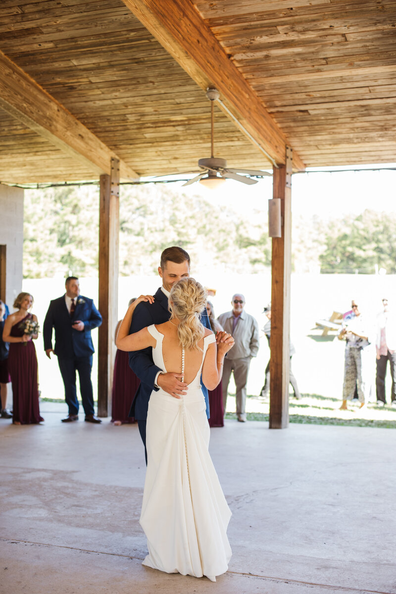bride and groom dancing during first dance