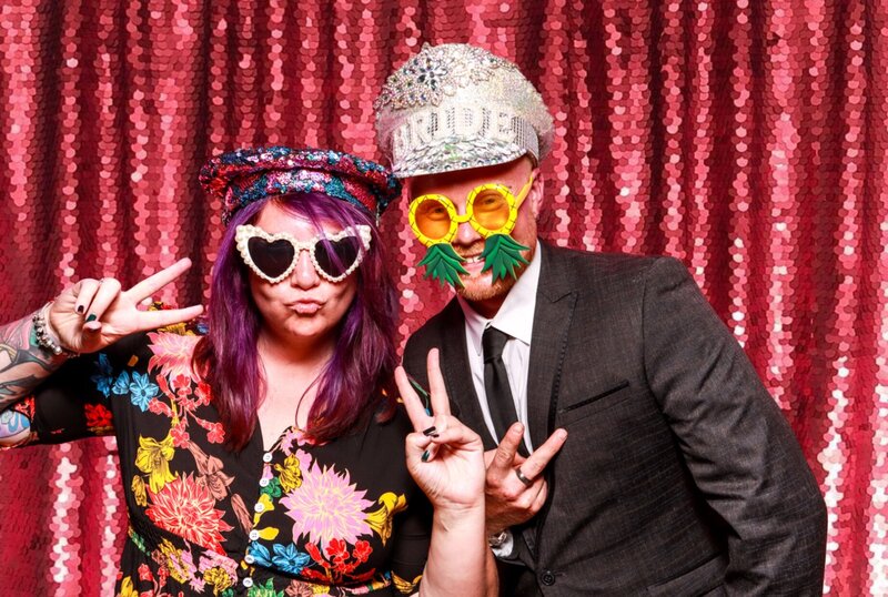 red sequins wedding backdrop photo booth