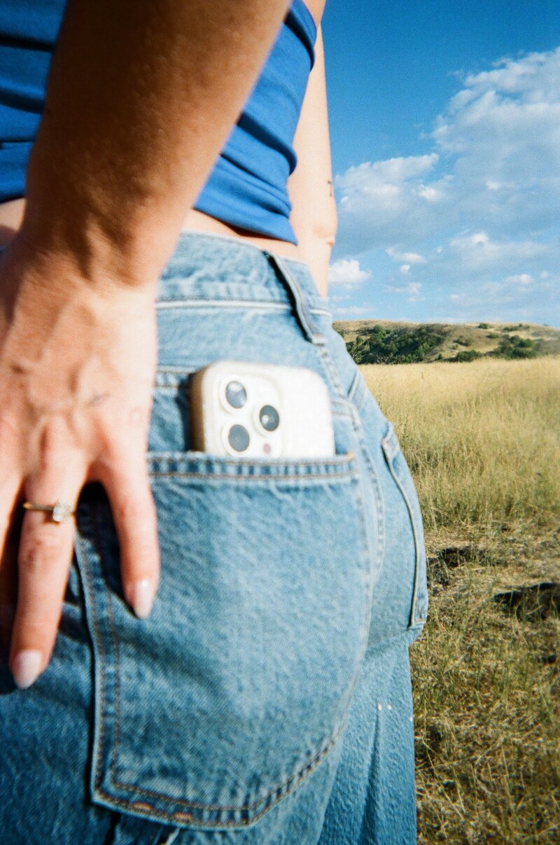 Jaiden looking at her phone 