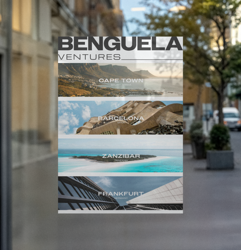 Branding Poster of a Real Estate Firm showing its logo and key markets